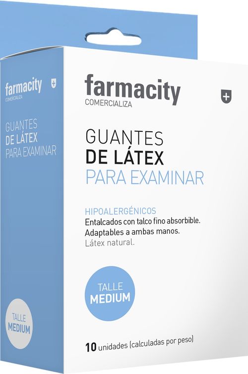 Guantes de Látex Farmacity para Examinar Talle M x 10 un