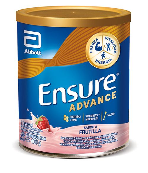 Suplemento Nutricional Ensure Advance en Polvo sabor a Frutilla x 400 g