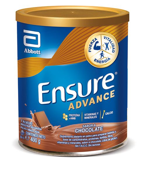 Suplemento Nutricional Ensure Advance en Polvo sabor a Chocolate x 400 g