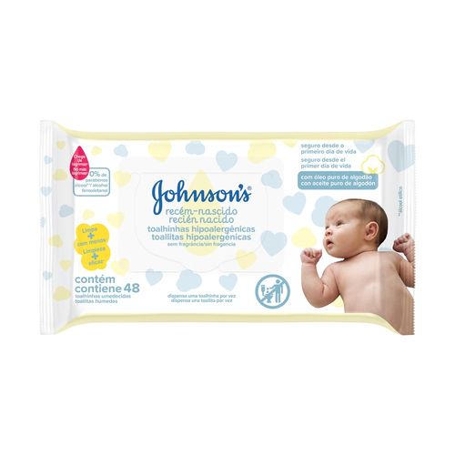 Toallas Húmedas Johnson's Baby Recién Nacido sin Perfume x 48 un