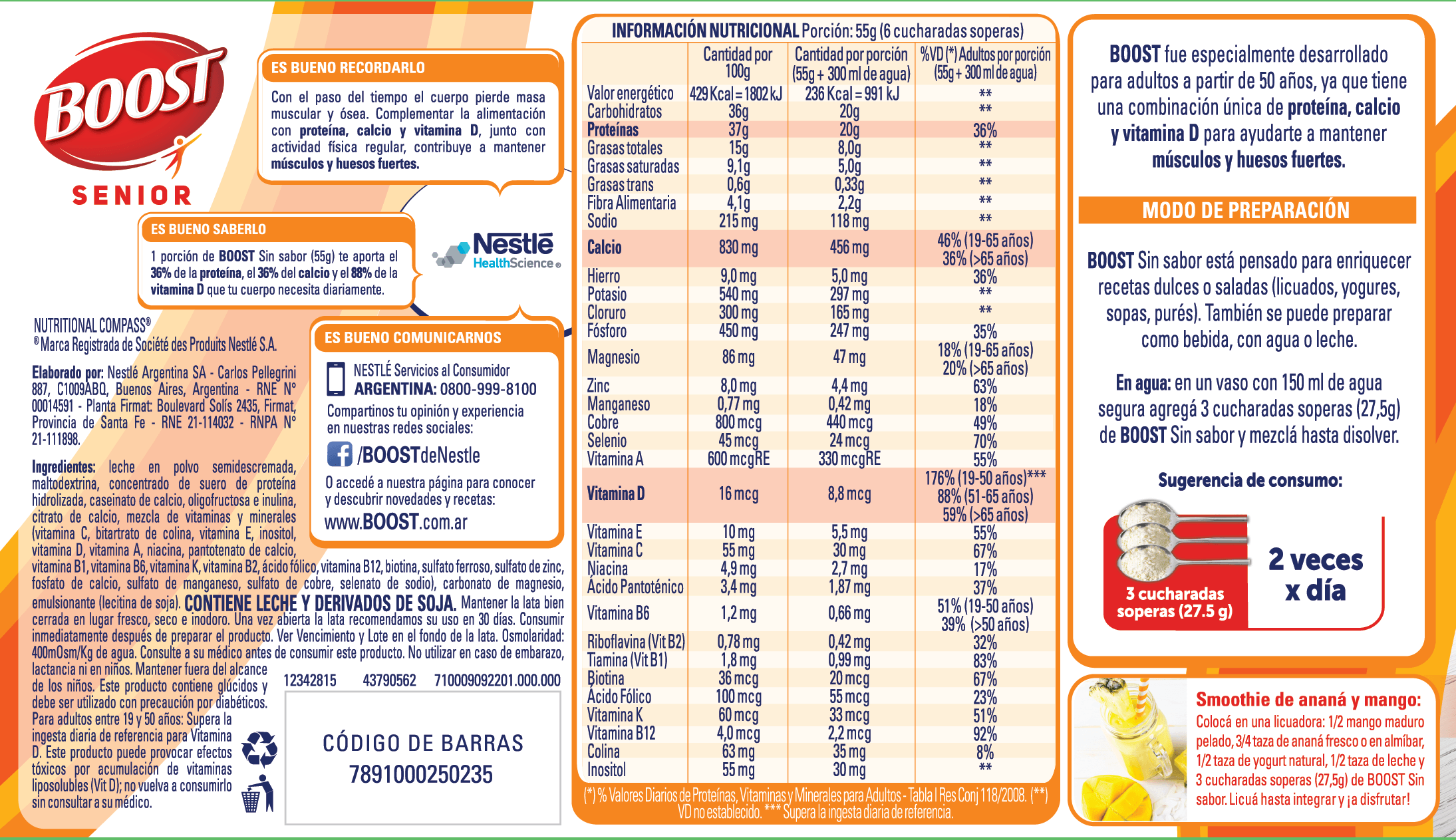 Preparado en polvo nutrición sabor vainilla x 400 gr - Farmacity