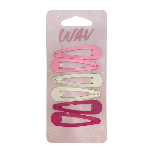 Hebilla de Pelo Tic Tac Kids Colores Wav x 6 un