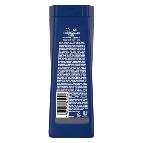 Shampoo 2 en 1 Anticaspa Clear Limpieza Diaria x 200 ml