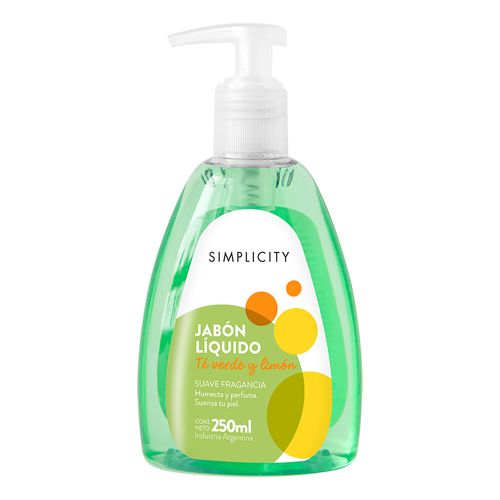 Jabón líquido con dosificador antibacterial aroma te verde y limon x 250 ml