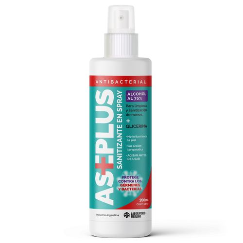 Sanitizante en Spray Aseplus Alcohol al 70% x 200 ml