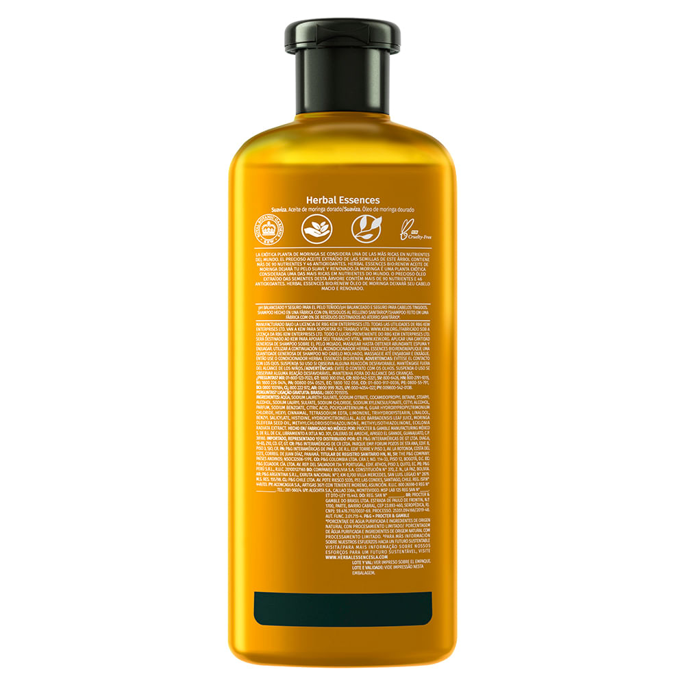 Comprar Shampoo Herbal Essences Bio Renew Golden Moringa Oil - 400Ml