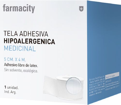 Cinta Adhesiva Farmacity Hipoalergénica Medicinal  5 cm x 4 m