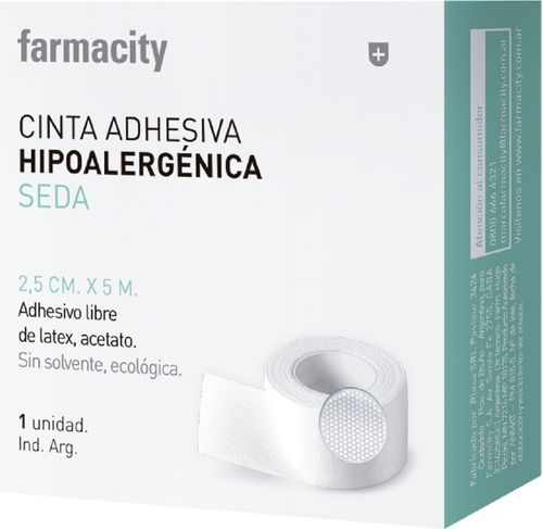 Cinta Adhesiva Farmacity Hipoalergénica Seda 2,5 cm x 5 m