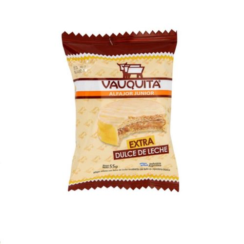 Alfajor Vauquita Junior Blanco Extra Dulce De Leche x 55 g