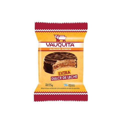 Alfajor Vauquita Junior Negro Extra Dulce De Leche x 55 g