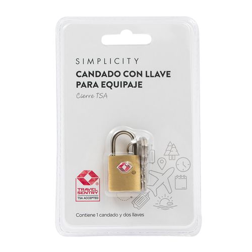 Candado para Equipaje Simplicity cierre TSA 2 llaves