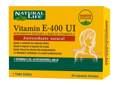 Suplemento Dietario Natural Life Vitamina E- 400 IU x 30 cápsulas