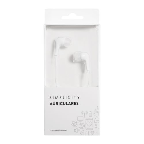 Auriculares Simplicity In Ear con Silicona Blancos