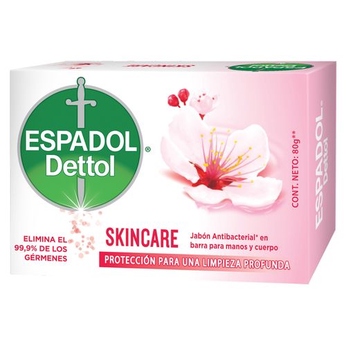 Jabón de Tocador Espadol Dettol Antibacterial Skincare x 80 g