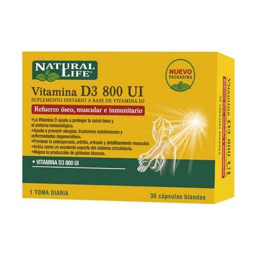 Suplemento Dietario Natural Life Vitamina D3 800 UI x 30 cap