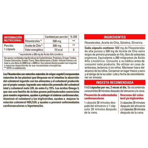 Suplemento Dietario Pure Wellness Fitoesteroles + Chía x 1000 g x 30 cápsulas blandas