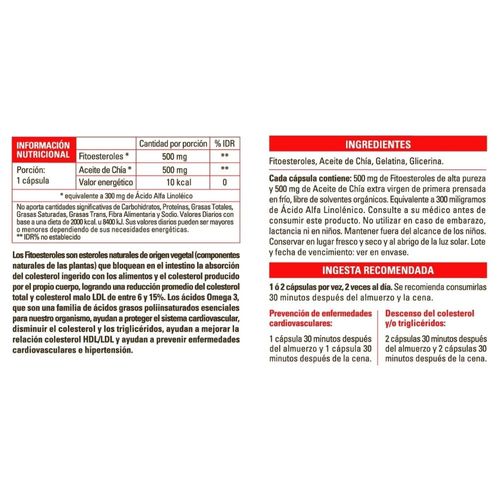 Suplemento Dietario Pure Wellness Fitoesteroles + Chía x 1000 g 60 un