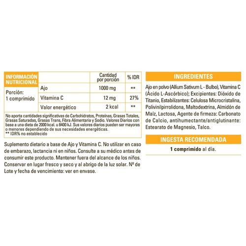 Suplemento Dietario Pure Wellness Ajo x 1000 g x 30 comprimidos