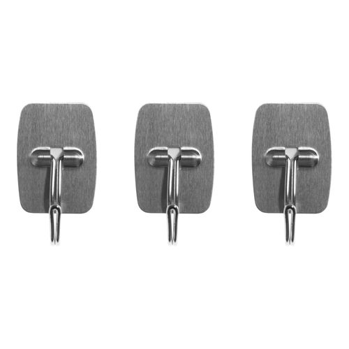 Ganchos de Pared Simplicity Acero Inoxidable Rectangular x 3 un