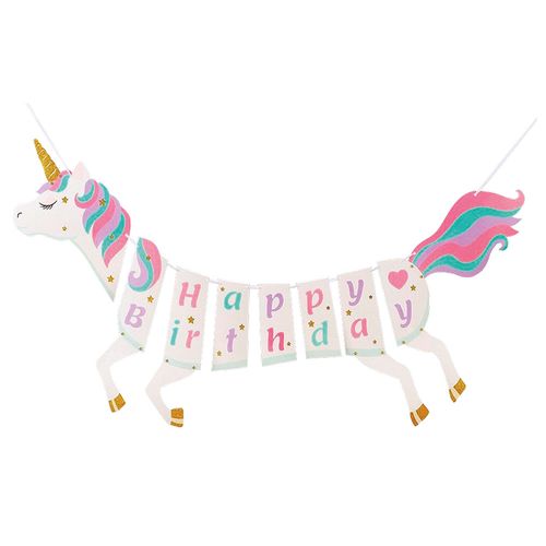 Banderin Unicornio Simplicity Party Ola1