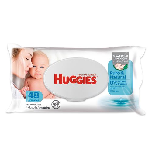 Toallas Húmedas Huggies Puro y Natural x 48 un