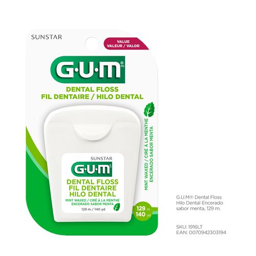 Hilo Dental Gum Encerado sabor menta x 129 M