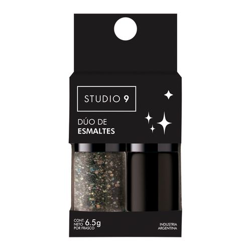 Set de Esmaltes de Uñas Studio 9 Dark Night x 13 g x 2 un