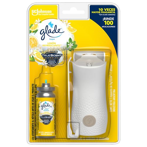 Aromatizante de Ambientes Glade Toque Limón Refrescante Aparato + Repuesto x 9 g