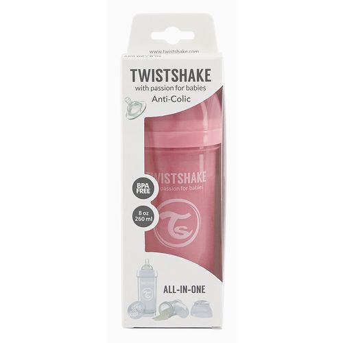 Mamadera Twistshake Anti-cólicos Rosa x 260 ml