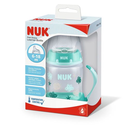 Vaso de Aprendizaje NUK First Choice Control de Temperatura Verde 6-18m x 150 ml