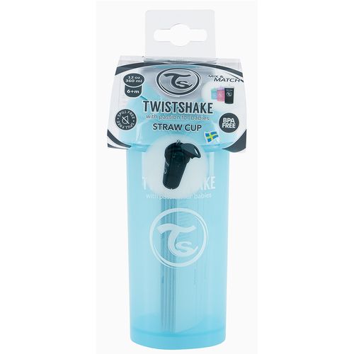 Vaso con bombilla Twistshake Celeste 6m x 360 ml