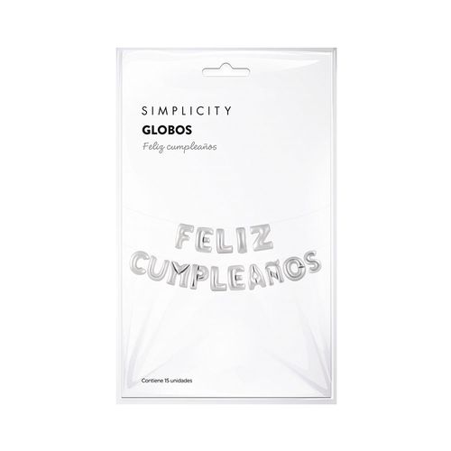 Globos Feliz cumpleaños Simplicity Metalizados