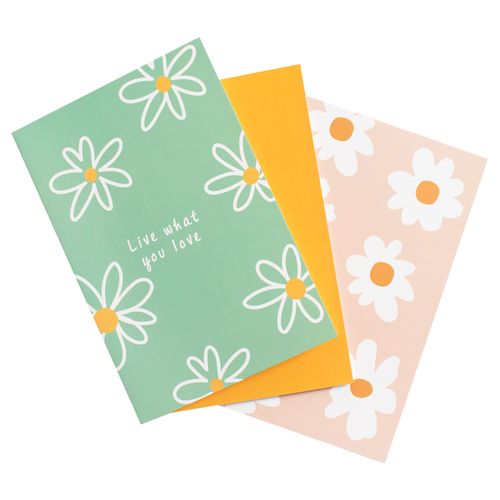 Cuaderno Simplicity Tapa Blanda Flores x 3 un