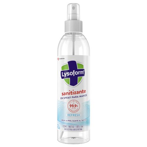 Sanitizante en Spray Antibacterial para Manos Lysoform Refresh x 185 ml