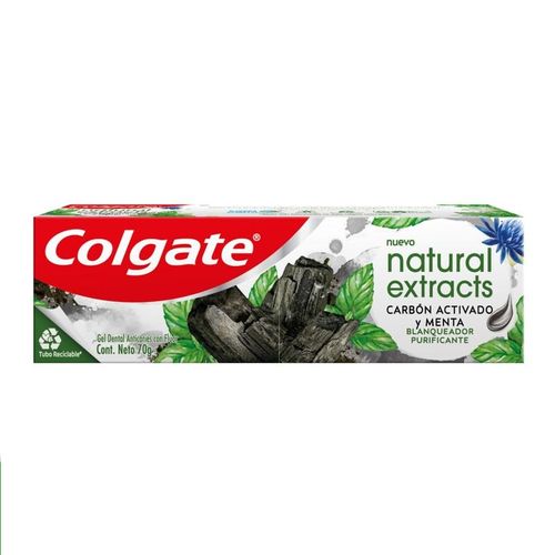 Pasta Dental Colgate Naturals Extracts Carbón Activado y Menta x 70 g