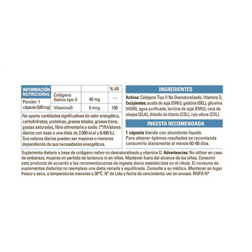 Suplemento Dietario Pure Wellness Colágeno Nativo 30 Cápsulas