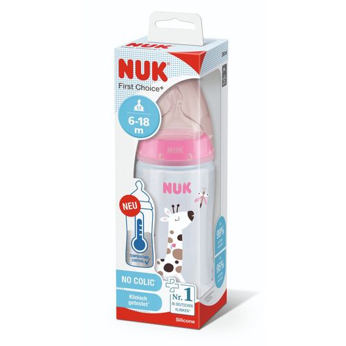 Mamadera NUK Fc+ Pp con Control de Temperatura Jirafa x 300 ml