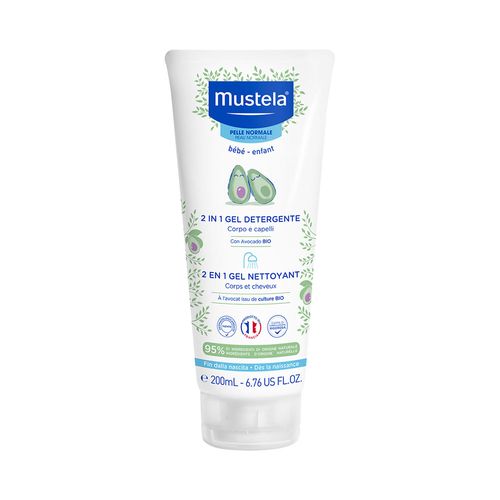 Gel Limpiador Mustela 2 en 1 Pelo y Cuerpo x 200 ml