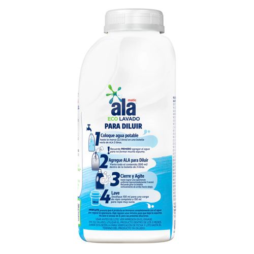 Jabón Líquido para Ropa Ala Ecolavado Diluible x 500 ml