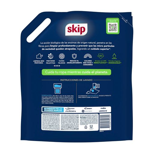 Jabón Líquido para Ropa Skip Bio Enzimas x 3 l