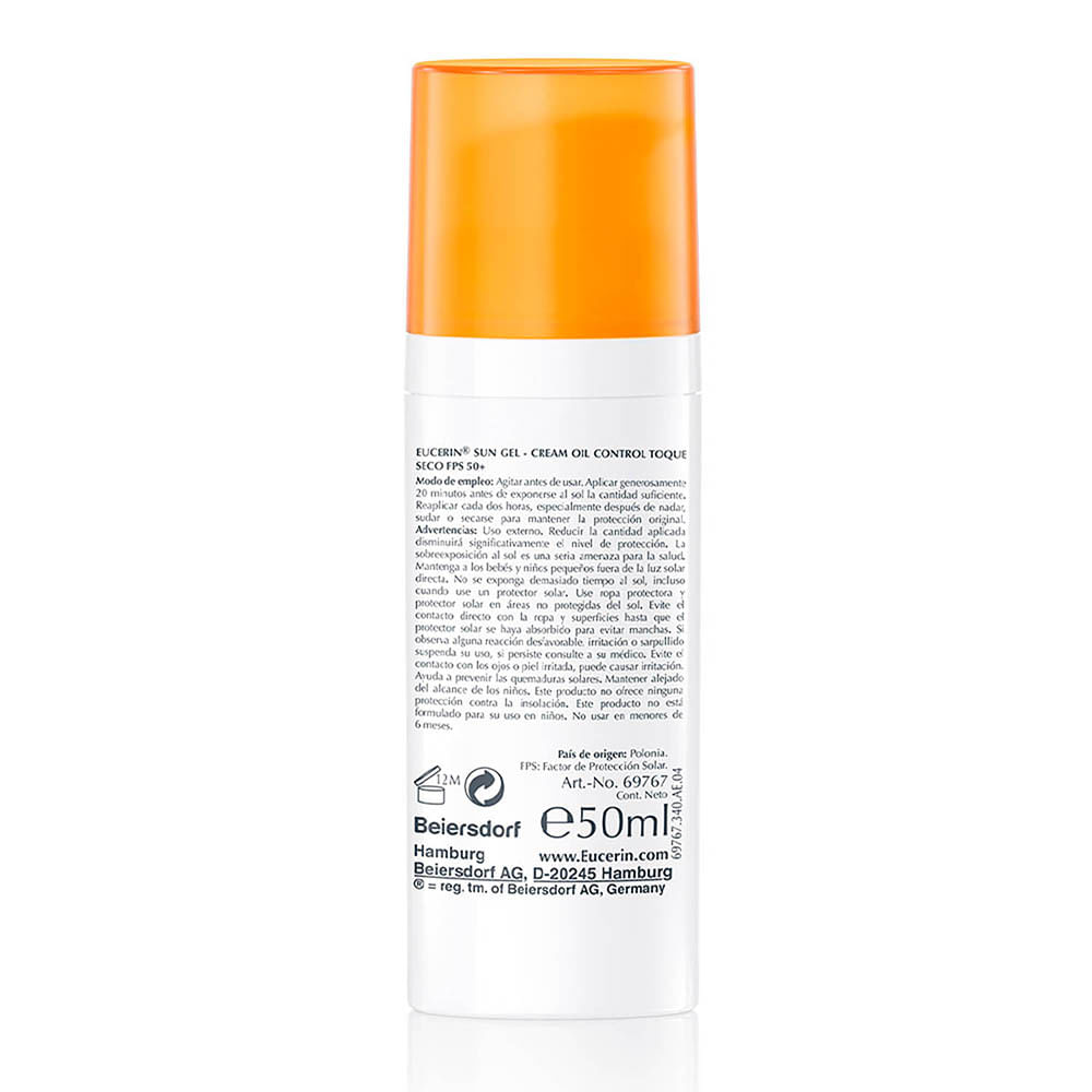 Eucerin Oil Control Sun Gel Cream Toque Seco Corporal SPF 50+ x 200mL