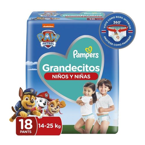 Pañales Pampers Grandecitos XXG x 18 un