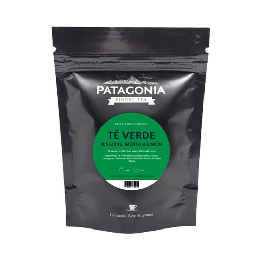 Té en Hebras Patagonia Té Verde, Jengibre, Menta & Limón x 50 g