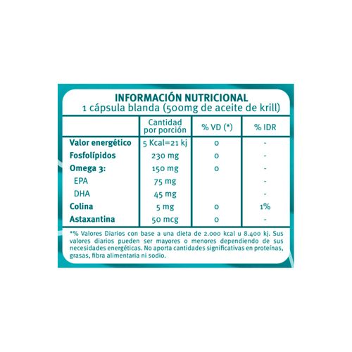 Suplemento Dietario Capskrill Omega 3 Aceite de Krill x 24 cápsulas blandas