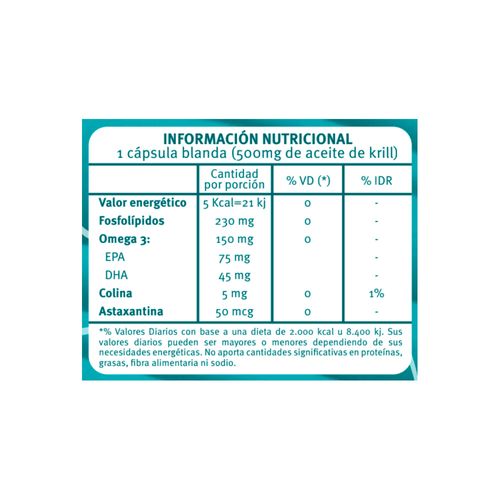 Suplemento Dietario Capskrill Omega 3 Aceite de Krill x 40 cápsulas blandas
