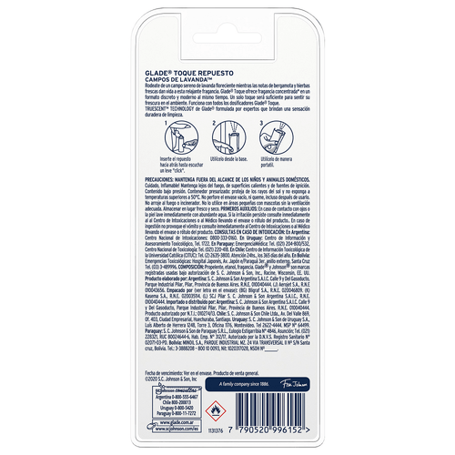 Aromatizante de Ambientes Glade Toque Lavanda Pack x2 9grx2
