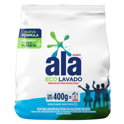 Jabon En Polvo Ala Matic Eco Lavado x 400 g