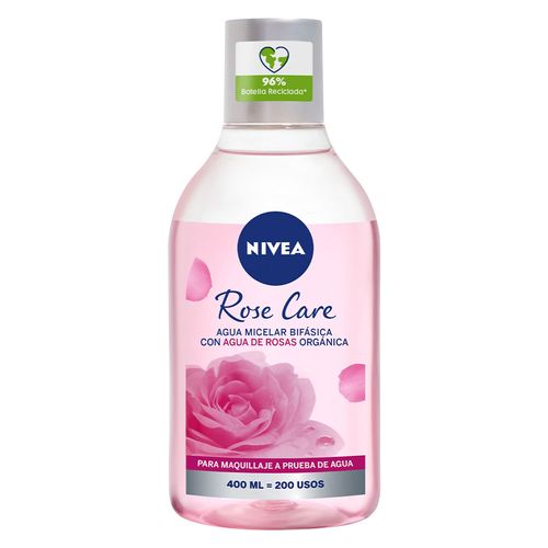 Agua Micelar Bifásica Nivea Rose Care para Todo Tipo de Piel x 400 ml