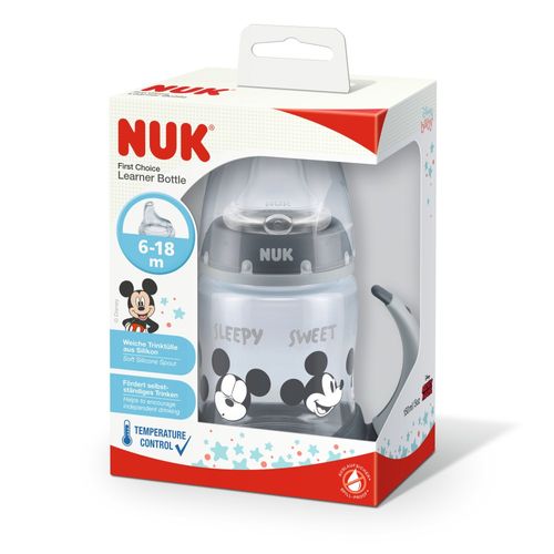 Vaso de Aprendizaje NUK First Choice Control de Temperatura Mickey Mouse Gris x 150 ml