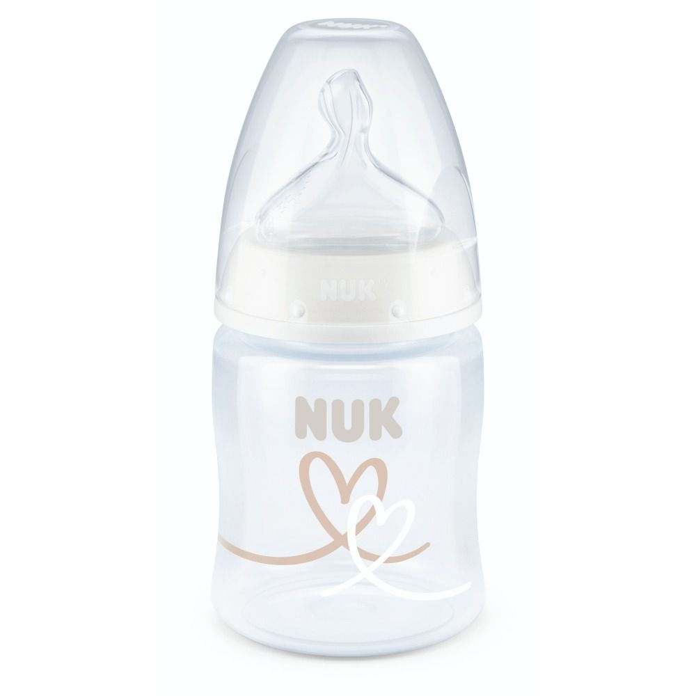 NUK First Choice+ biberón, 0-6 meses, Control de temperatura, Tetina de  silicona, Válvula anticólicos, Sin BPA